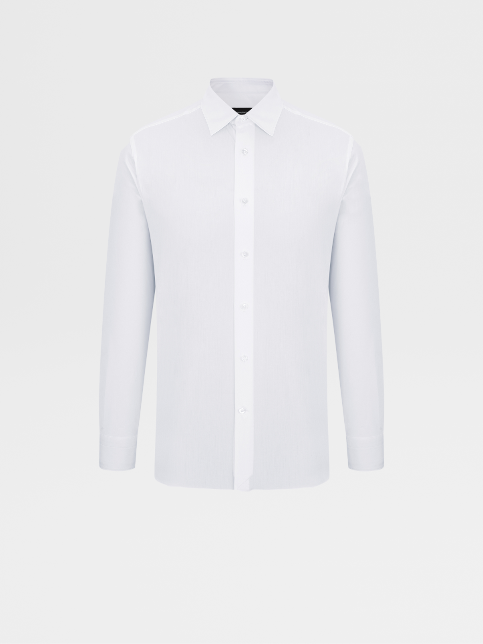 白色 Trofeo™ 600 棉质及桑蚕丝混纺材质Tailoring衬衫，Milano 合身版型